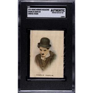 RARE 1919 Charlie Chaplin Silk Card SGC Home Mirror Magazine ONLY ONE Graded